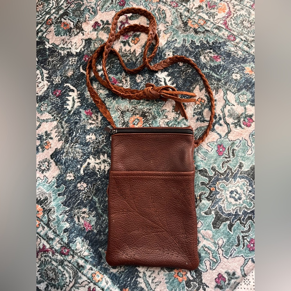 Manitobah Mukluks Grain Leather Wheat Etching Crossbody Bag